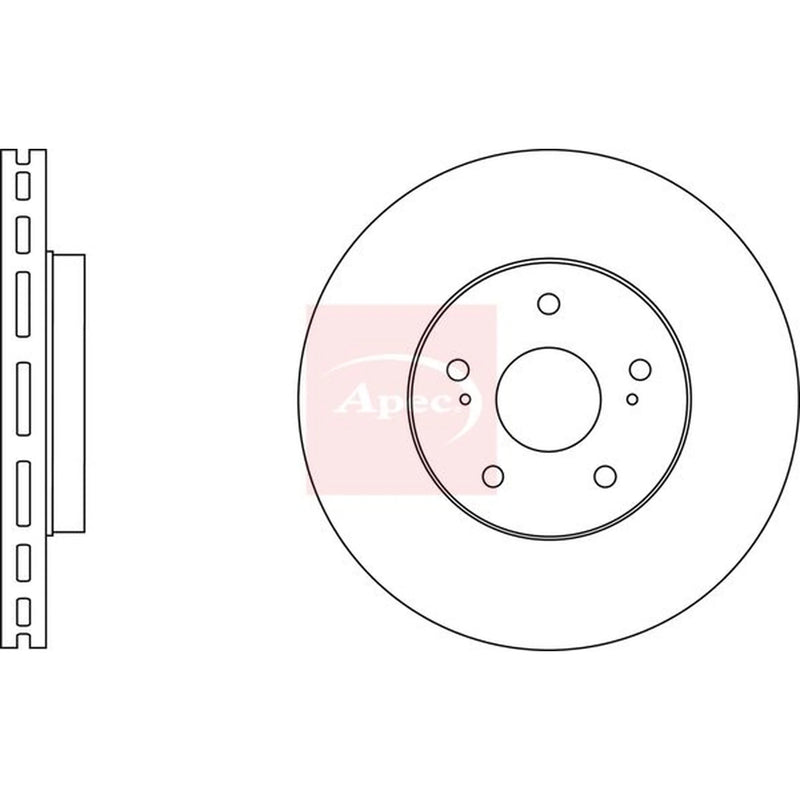 Apec 2 x Vented Front Brake Discs DSK4196-x2