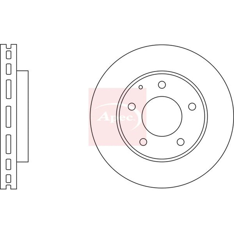 Apec 2 x Vented Front Brake Discs DSK524-x2