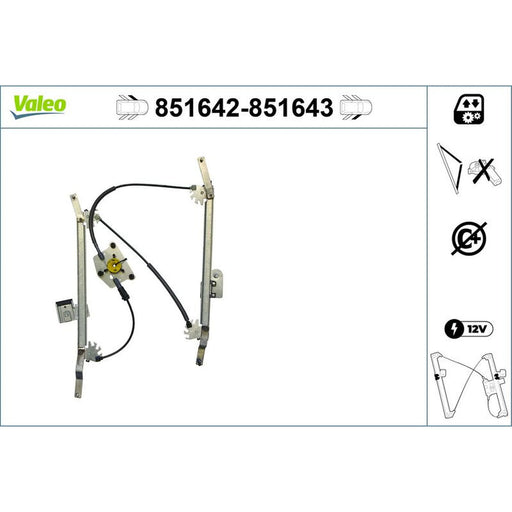 Valeo Electric Window Regulator Lifter Right Front 851643