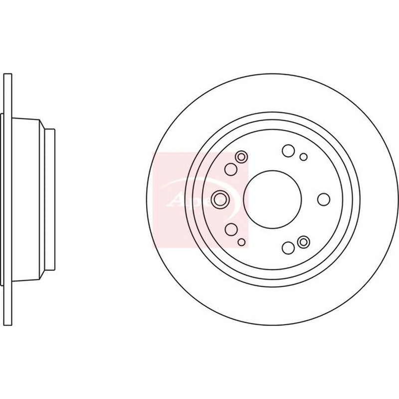 Apec 2 x Solid Rear Brake Discs DSK2494-x2
