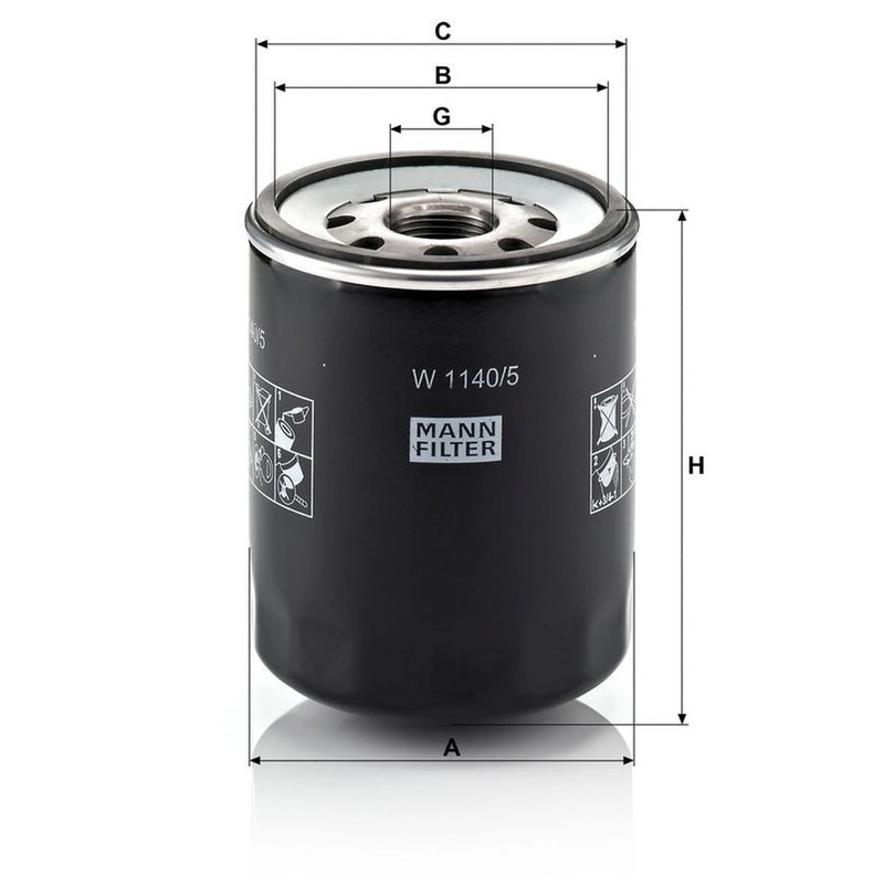 MANN-FILTER Engine Oil Filter W 1140/5