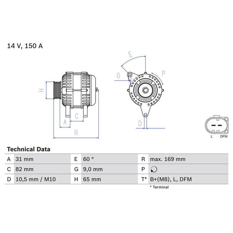 Bosch Car Alternator 12V 0 986 044 480