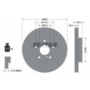 Textar 2 x Vented Front Brake Discs 92227503-x2