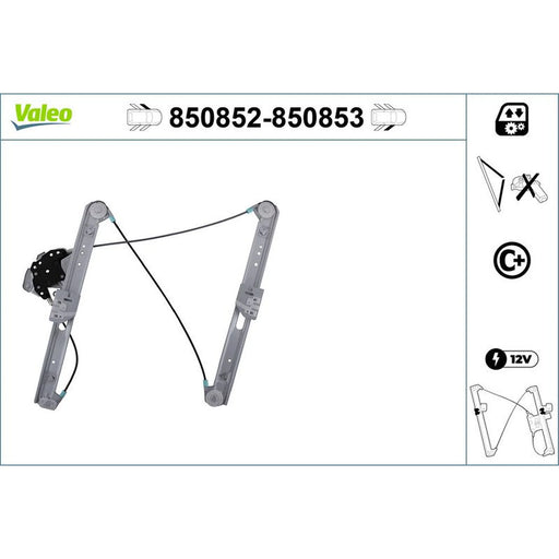 Valeo Electric Window Regulator Lifter Right Front 850853