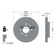 Textar 2 x Vented Front Brake Discs 92103903-x2