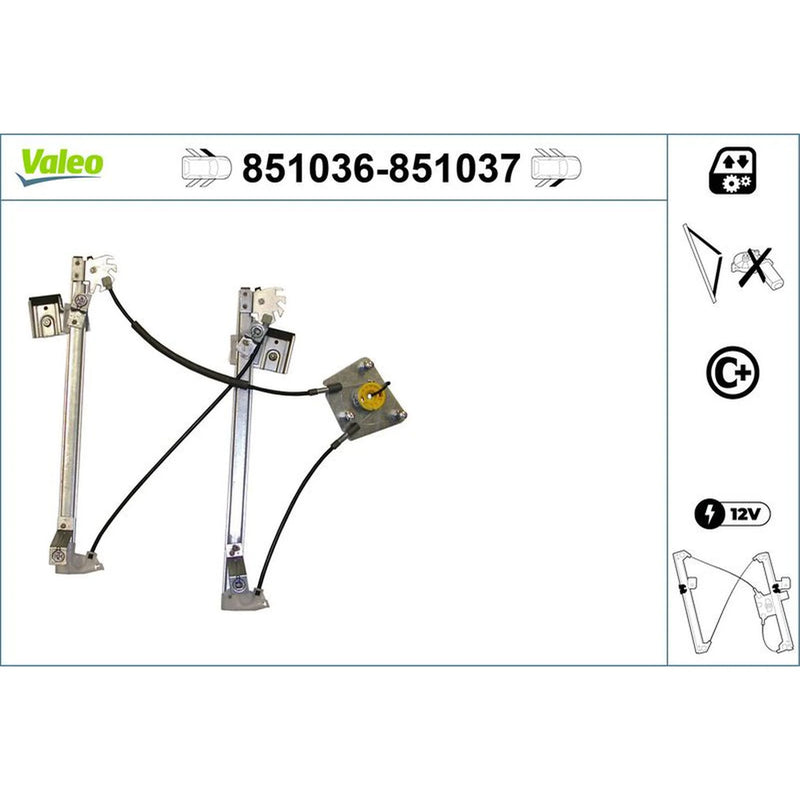 Valeo Electric Window Regulator Lifter Left Front 851036