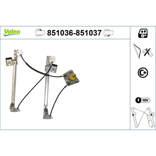 Valeo Electric Window Regulator Lifter Left Front 851036