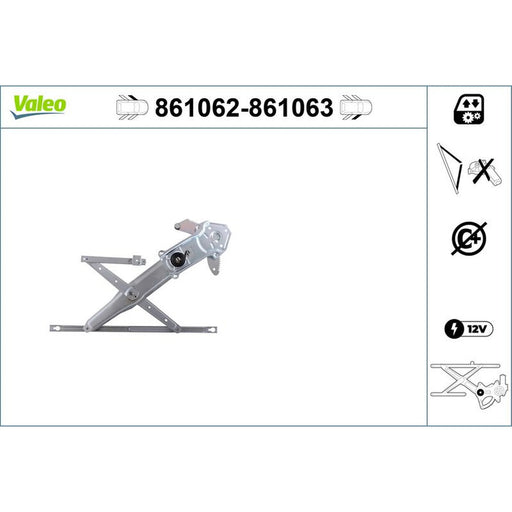 Valeo Electric Window Regulator Lifter Right Front 861063