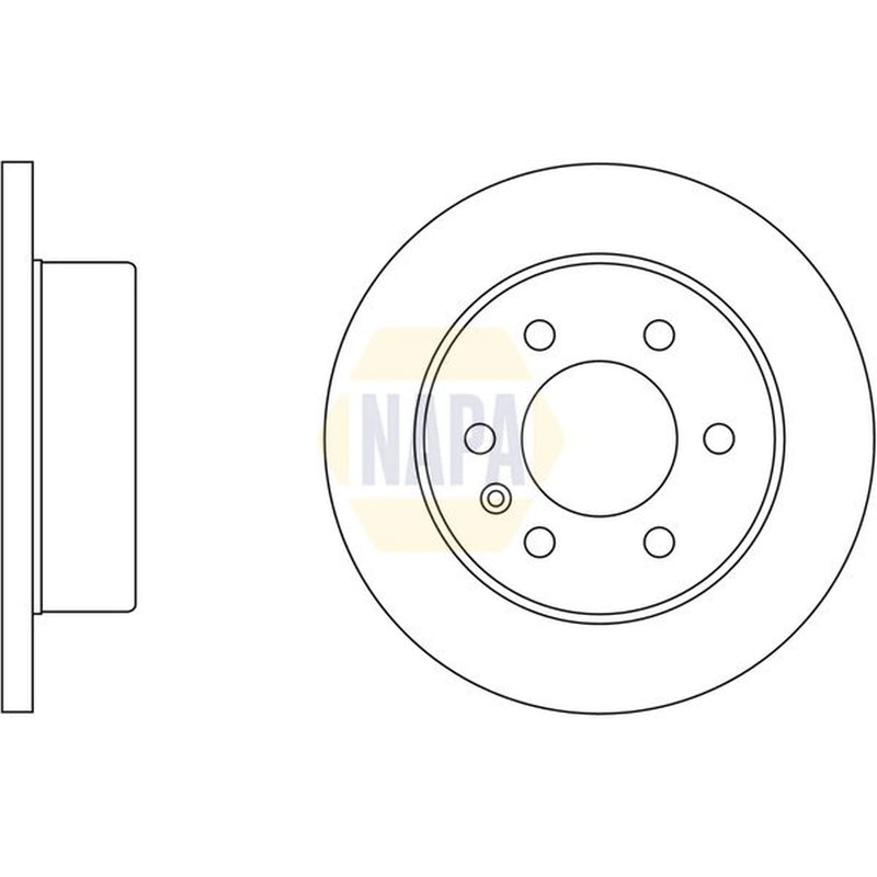 NAPA 2 x Solid Rear Brake Discs NBD5184-x2
