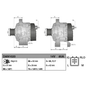 Denso Car Alternator 12V DAN1020