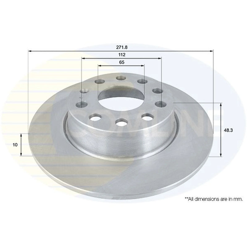 Comline 2 x Solid Rear Brake Discs ADC1497-x2