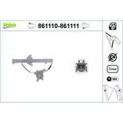 Valeo Electric Window Regulator Lifter Right Rear 861111