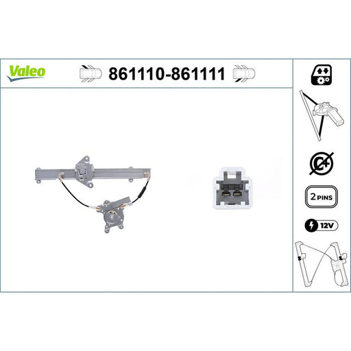Valeo Electric Window Regulator Lifter Left Rear 861110