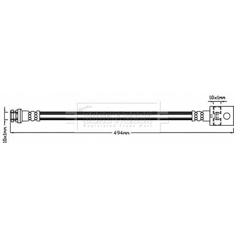Borg & Beck Brake Hydraulic Hose Line Rear Right BBH8145