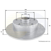 Comline 2 x Solid Rear Brake Discs ADC3006