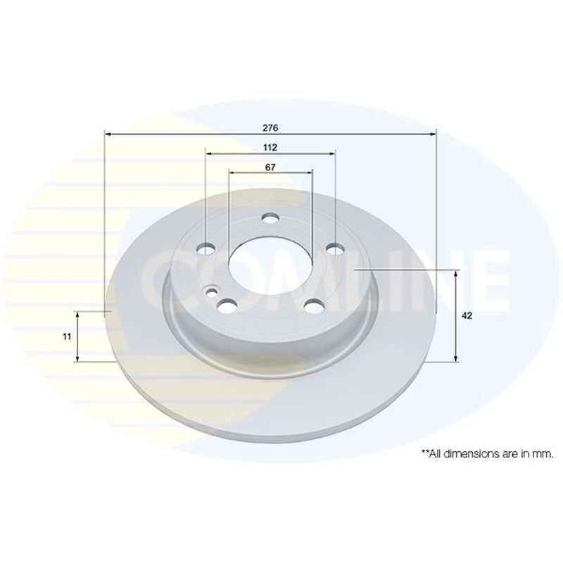 Comline 2 x Solid Rear Brake Discs ADC5097-x2