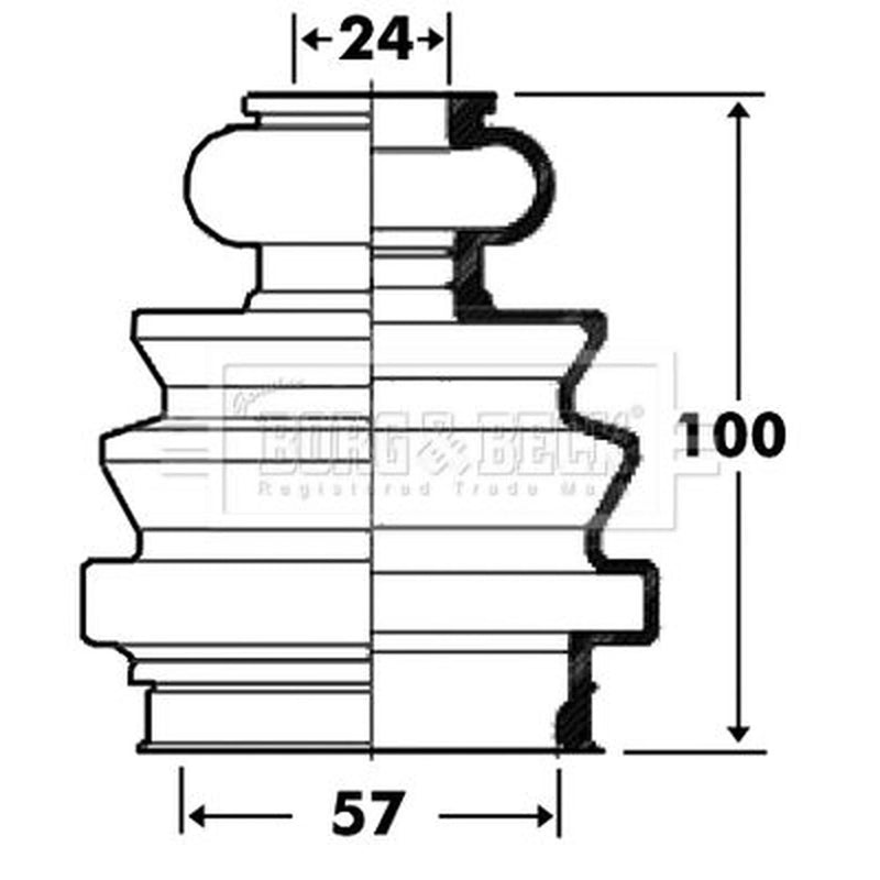 Borg & Beck Drive Shaft Bellow Kit transmission sided BCB2716
