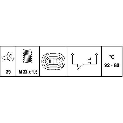 Hella Radiator Fan Temperature Switch Connectors 6ZT 007 808-011