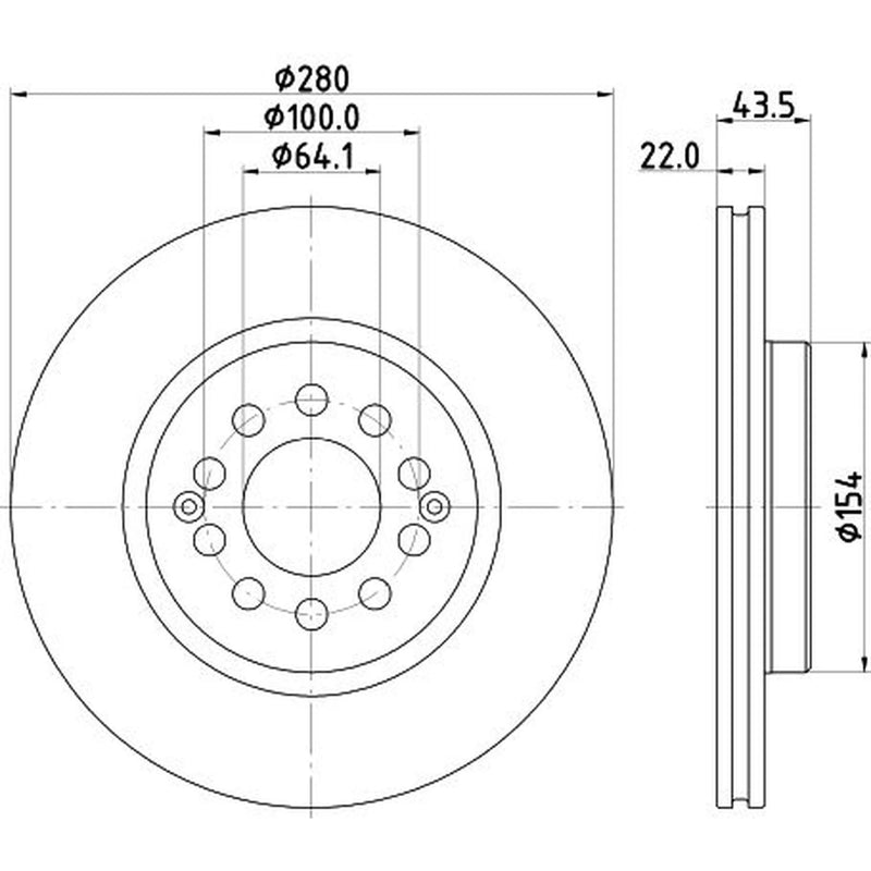 Mintex 2 x Vented Front Brake Discs MDC3158C