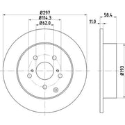 DON 2 x Solid Rear Brake Discs PCD21682