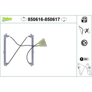 Valeo Electric Window Regulator Lifter Right Front 850617