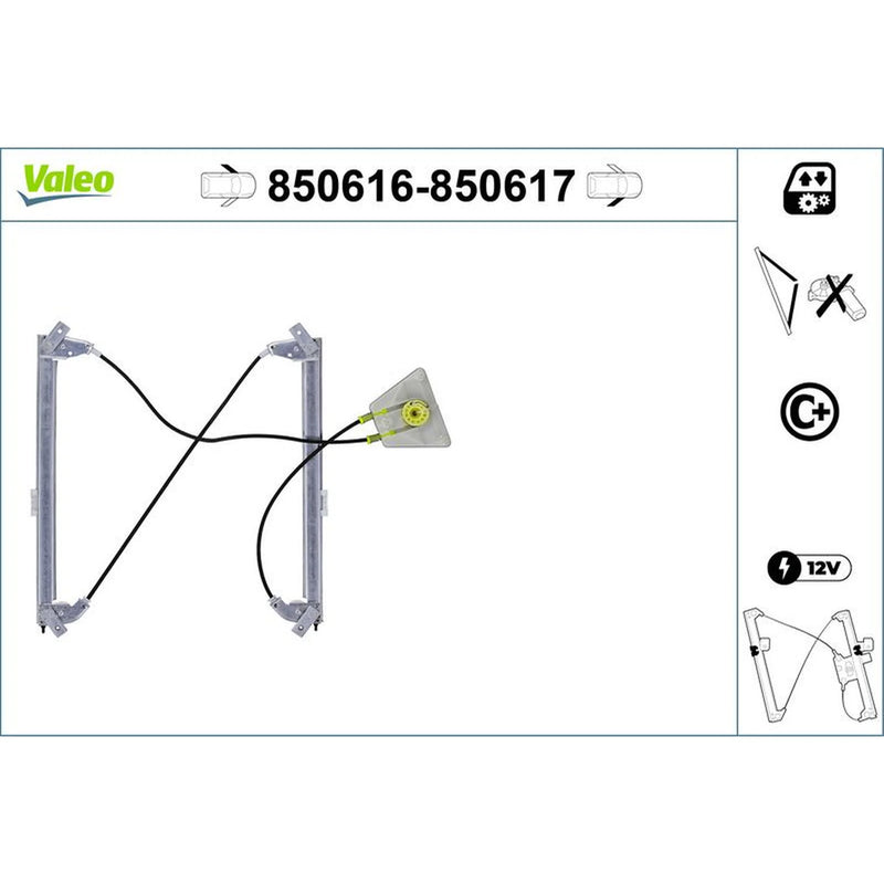Valeo Electric Window Regulator Lifter Right Front 850617