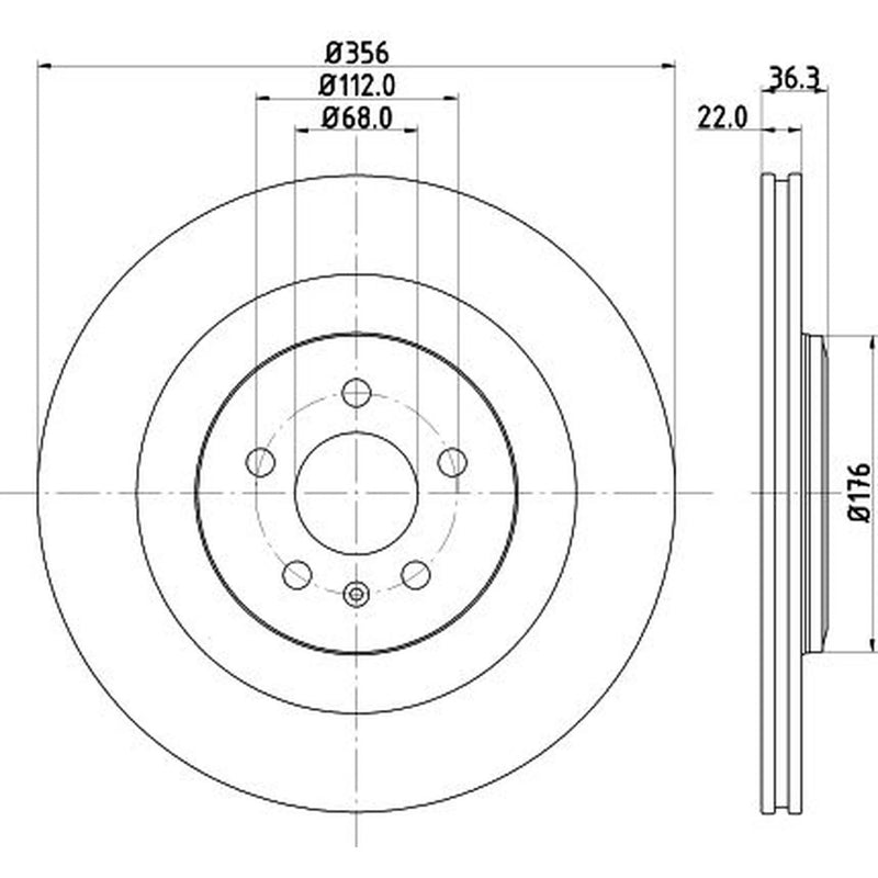 DON 2 x Vented Rear Brake Discs PCD17162-x2