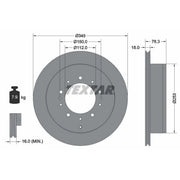 Textar 2 x Vented Rear Brake Discs 92198503-x2