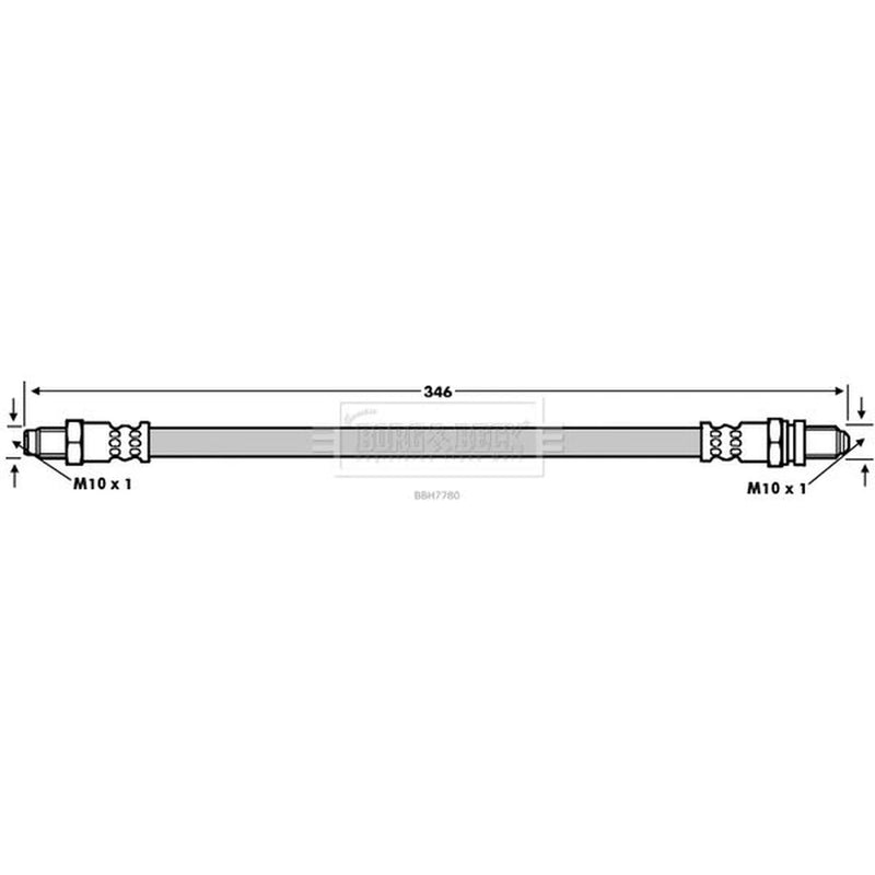 Borg & Beck Brake Hydraulic Hose Line Rear Right BBH7780