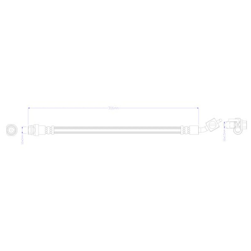 Juratek Brake Hydraulic Hose Line outer JBH1412L