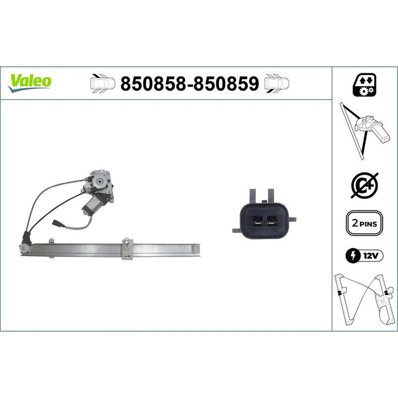 Valeo Electric Window Regulator Lifter Right Rear 850859