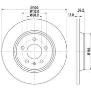 DON 2 x Solid Rear Brake Discs PCD10332-x2