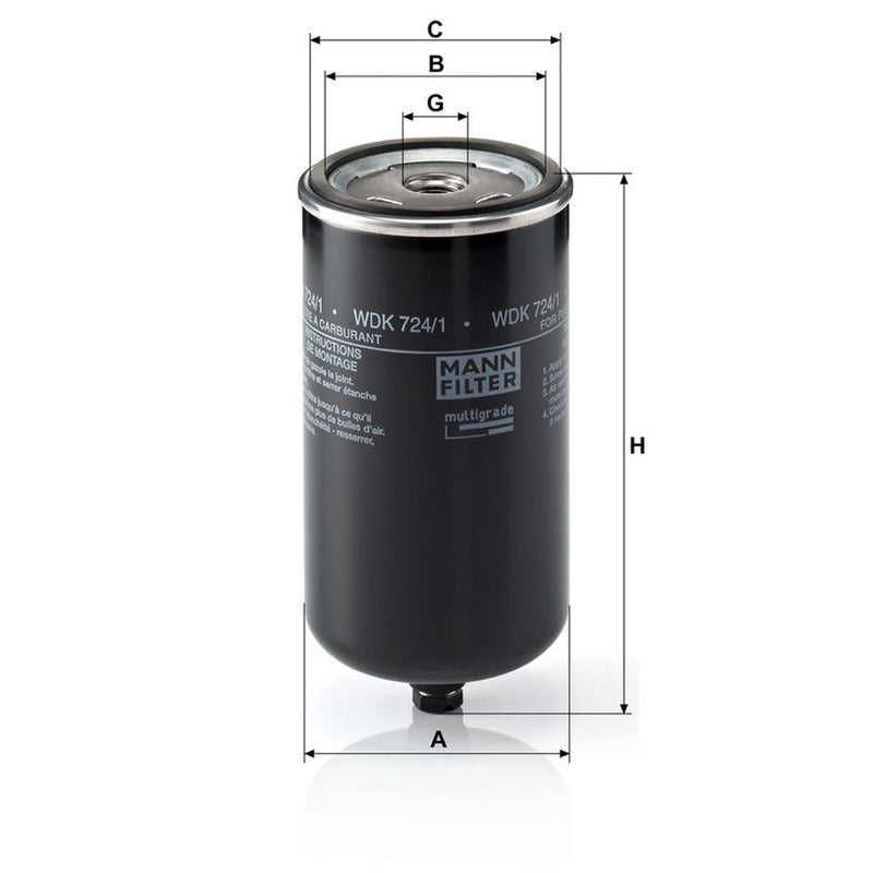 MANN-FILTER Fuel Filter Element WDK 724/1