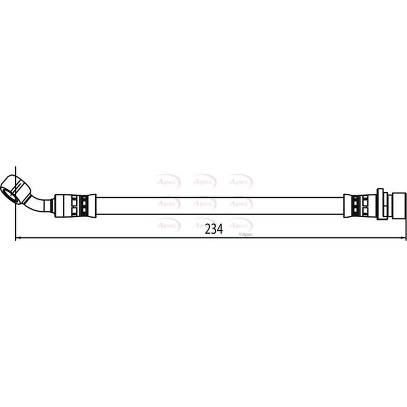 Apec Brake Hydraulic Hose Line Rear Right HOS4004