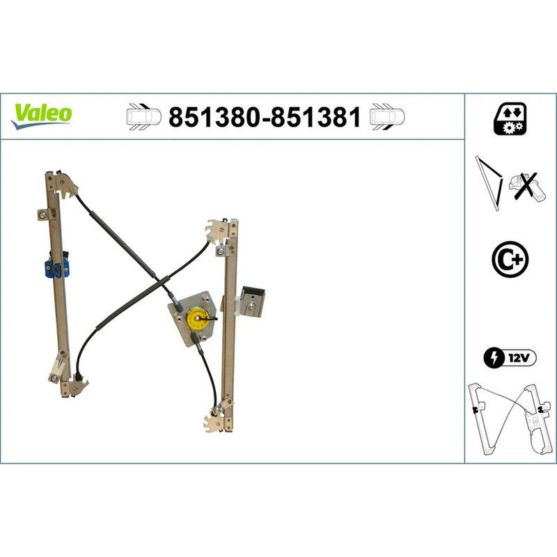 Valeo Electric Window Regulator Lifter Left Front 851380