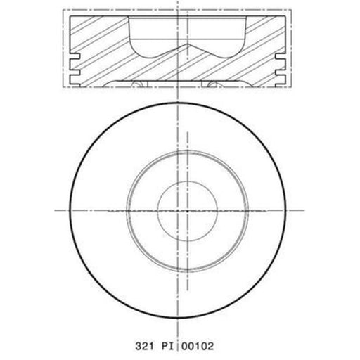Mahle Piston Cylinder Bore = 100mm 321 PI 00102 000