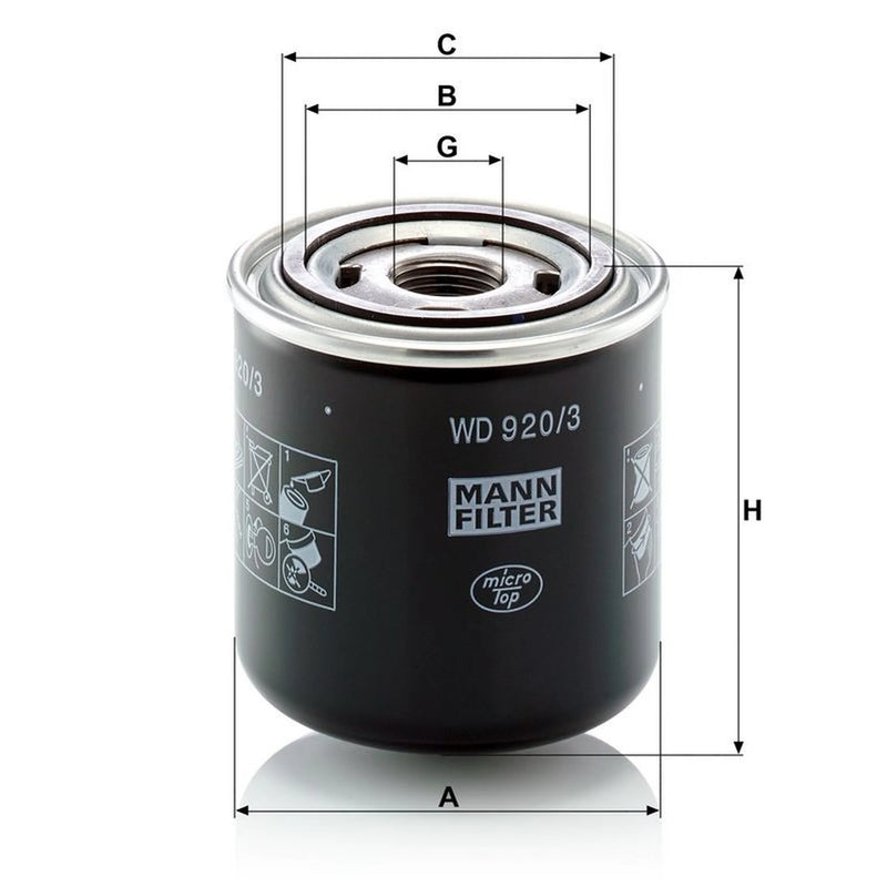 MANN-FILTER Hydraulic Oil Filter WD 920/3