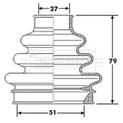 Borg & Beck Drive Shaft Bellow Kit transmission sided BCB6177