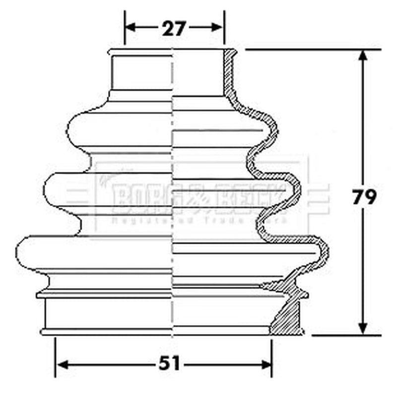 Borg & Beck Drive Shaft Bellow Kit transmission sided BCB6177