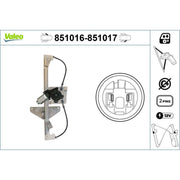 Valeo Electric Window Regulator Lifter Left Front 851016