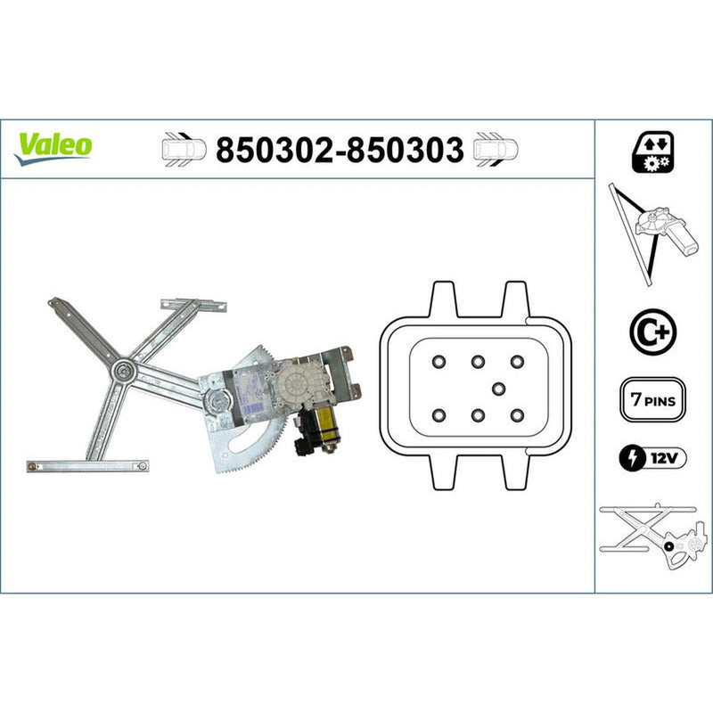 Valeo Electric Window Regulator Lifter Left Front 850302