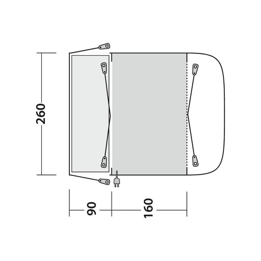 Outwell Waystone 160 Poled Driveaway Campervan Awning - Outwell - Van Life Living