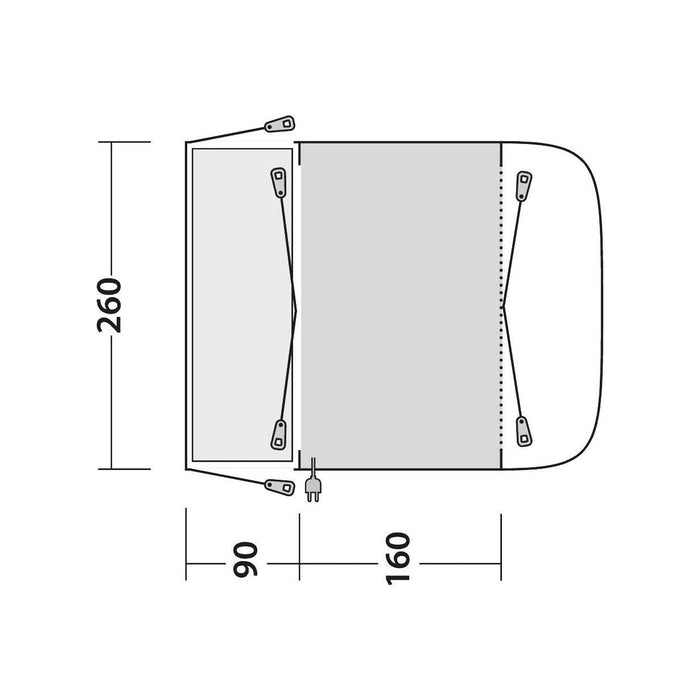 Outwell Waystone 160 Poled Driveaway Campervan Awning - Outwell - Van Life Living