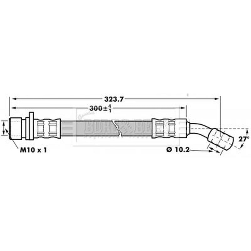 Borg & Beck Brake Hydraulic Hose Line Rear Right BBH7184