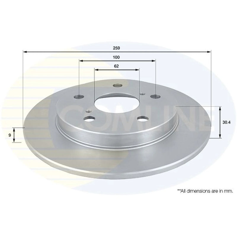 Comline 2 x Solid Rear Brake Discs ADC01145-x2