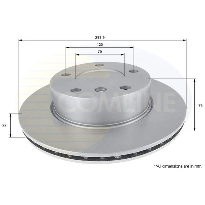Comline 2 x Vented Front Brake Discs ADC1716V-x2