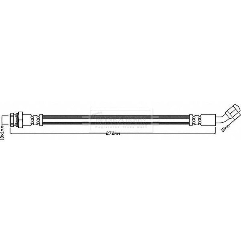 Borg & Beck Brake Hydraulic Hose Line Rear Right BBH8255
