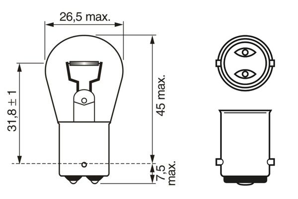 Bosch Brake Stop Light Bulb V W 1987302532