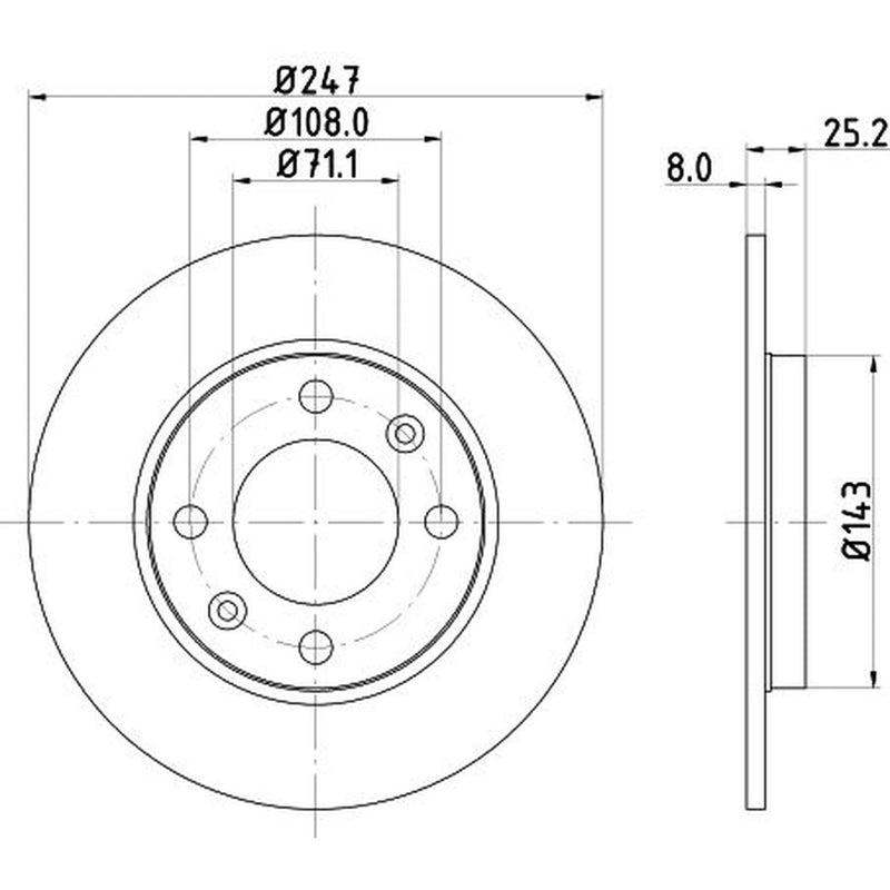 Mintex 2 x Solid Rear Brake Discs MDC794C-x2