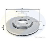 Comline 2 x Vented Front Brake Discs ADC1041V-x2